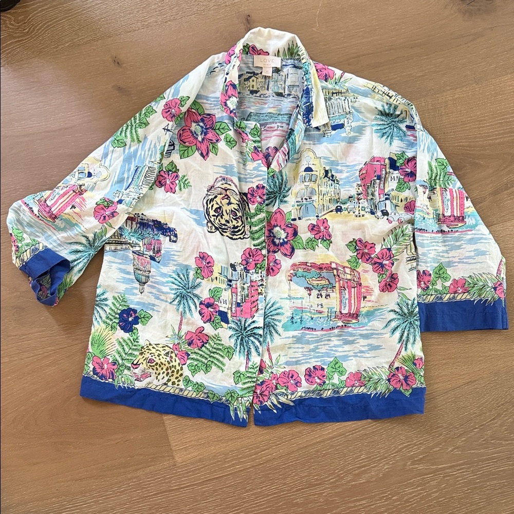 GAP LOVE Colorful Tropical Print Shirt